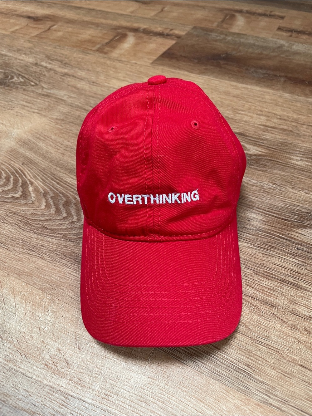 Overthinking Red Embroidered Cap Baseball Hat Inside We’re All The Same